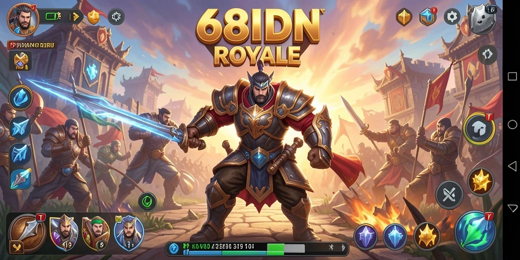 Tampilan gameplay mendebarkan di 68IDN dengan aksi Battle Royale.