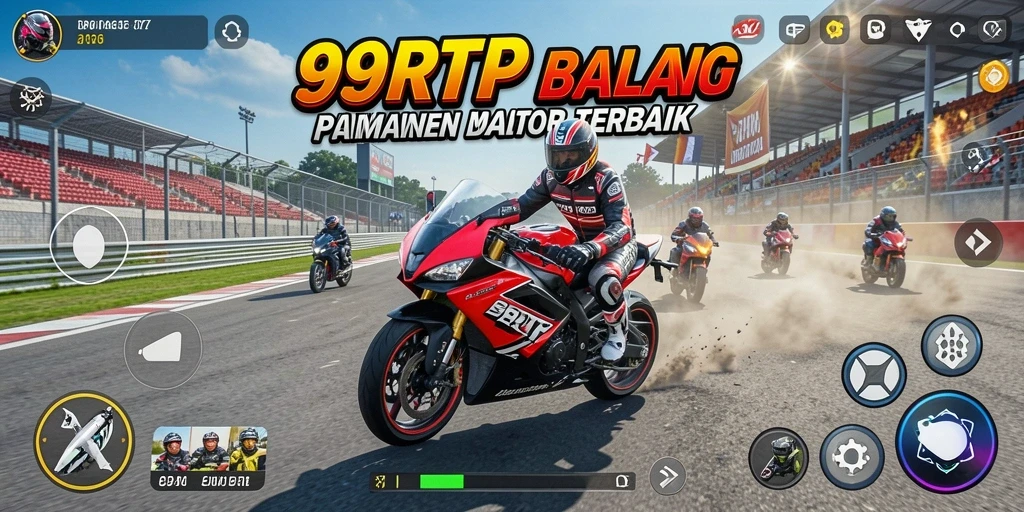 Gambaran gameplay balapan motor yang mendebarkan di 99RTP.