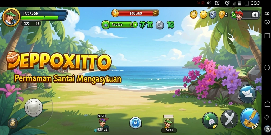 Screenshot gameplay DEPOXITO menampilkan kesenangan permainan santai.