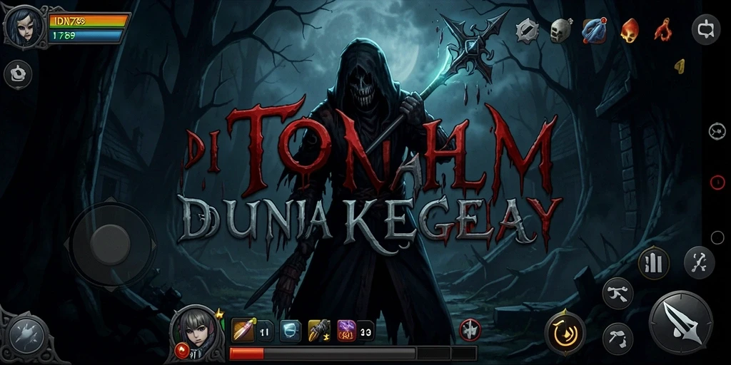 Screenshot gameplay IDN789 yang menampilkan suasana mencekam dan karakter menyeramkan.