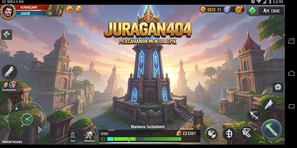 Tampilan gameplay menara pertahanan seru di JURAGAN404.