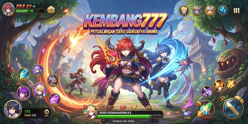 Tampilan gameplay seru KEMBANG777 dalam dunia anime yang imersif.