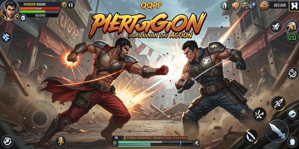 Screenshot QQRP menunjukkan aksi penuh ketegangan dalam gameplay.