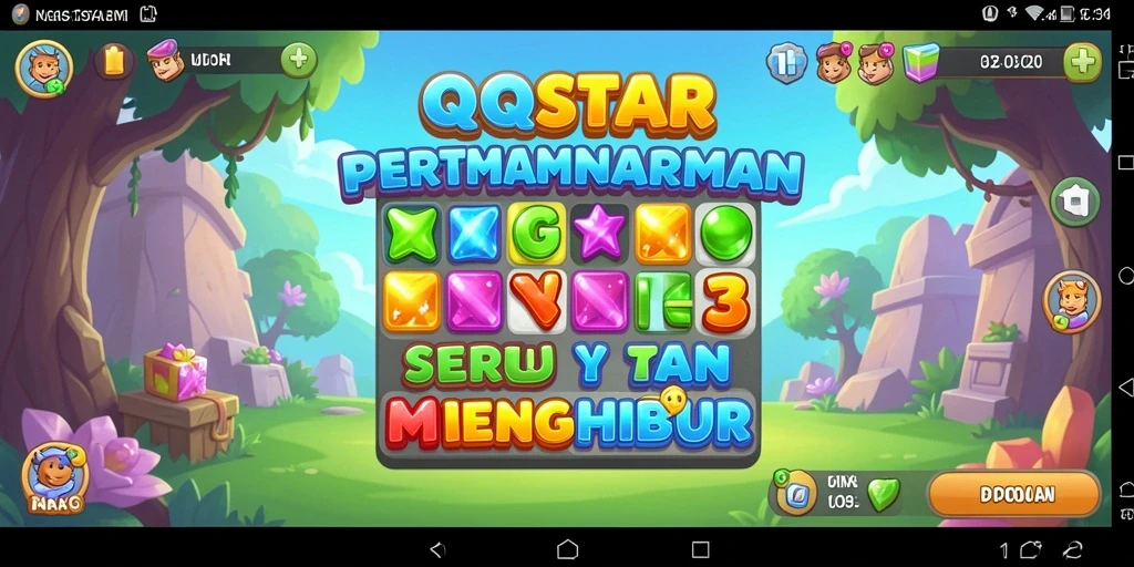 Tampilan gameplay seru dari QQSTAR dengan tantangan Match-3.