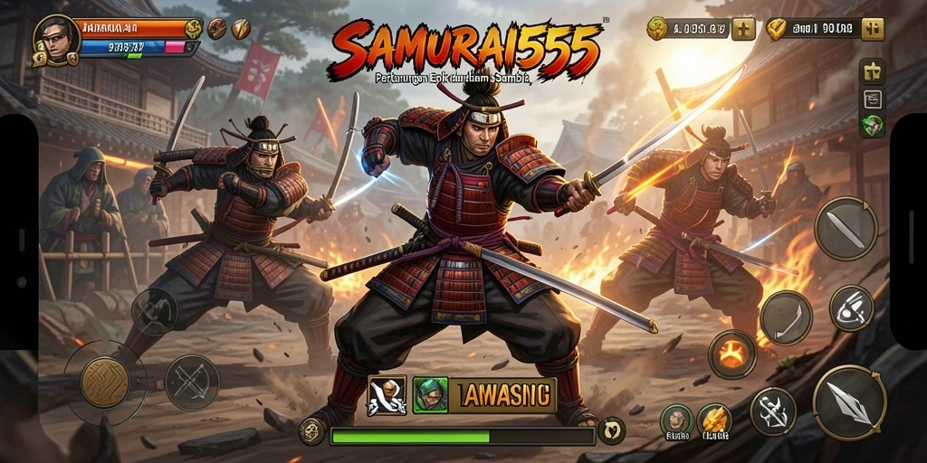 Tampilan gameplay SAMURAI555 yang mendebarkan dan menantang.