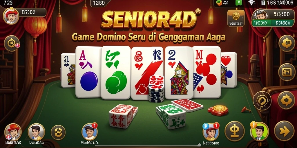 Screenshot gameplay SENIOR4D yang menampilkan aksi permainan Domino.