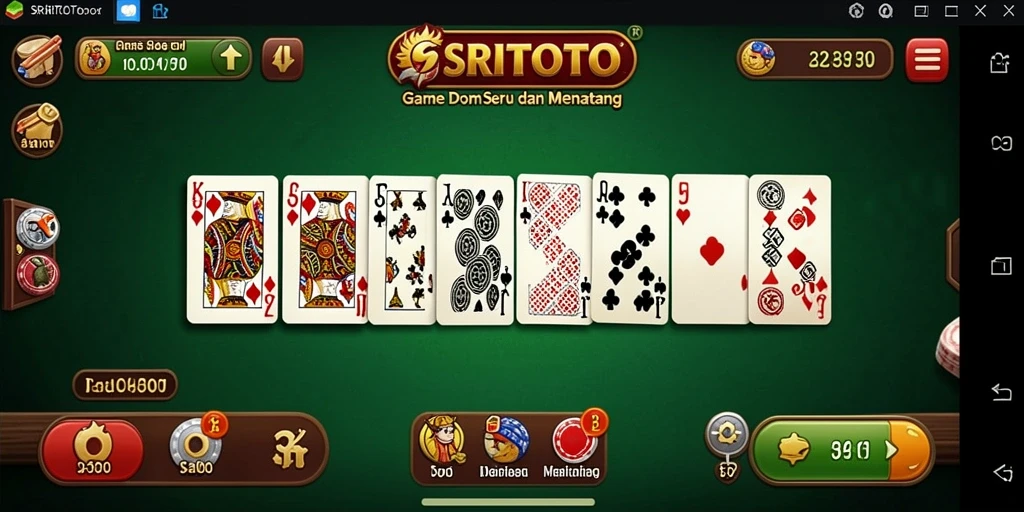 Screenshot gameplay <strong>SRITOTO</strong> menunjukkan momen seru saat bermain Domino.