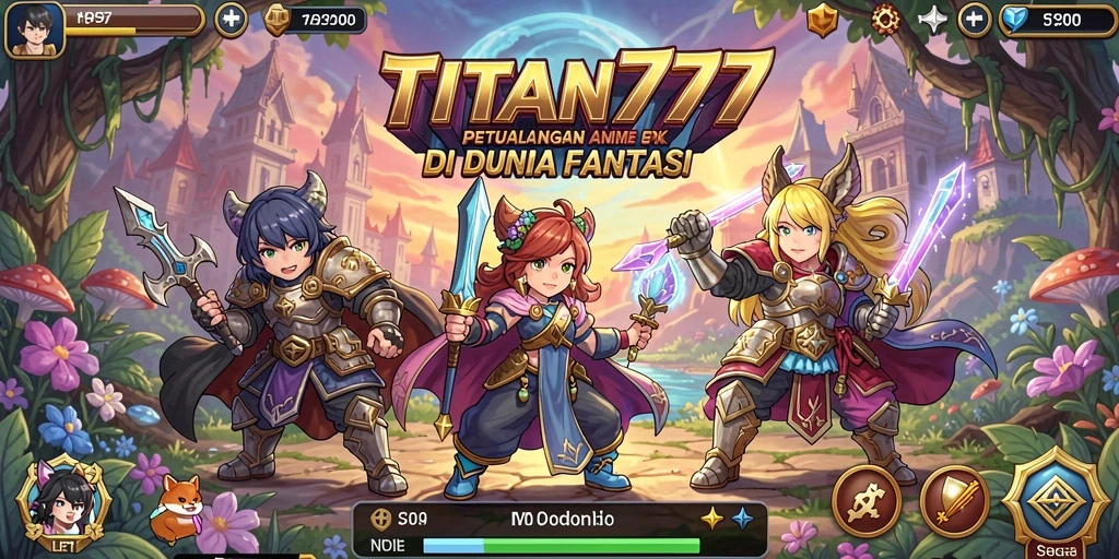 Screenshot gameplay TITAN777 menampilkan aksi seru dan karakter anime.