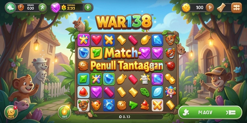 Tampilan menarik gameplay WAR138 dengan berbagai permata berwarna.