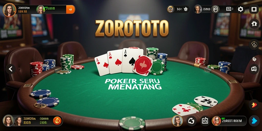 Tampilan gameplay ZOROTOTO yang menarik dan interaktif dalam permainan Poker.